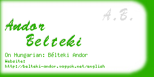 andor belteki business card
